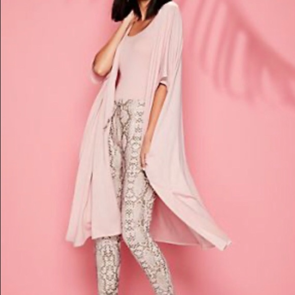 Blush duster cardigan